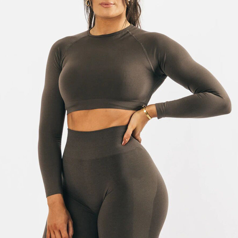 Seamless Yoga Long-sleeved Top Tight Quick Dry Hygroscopic Suit For Women