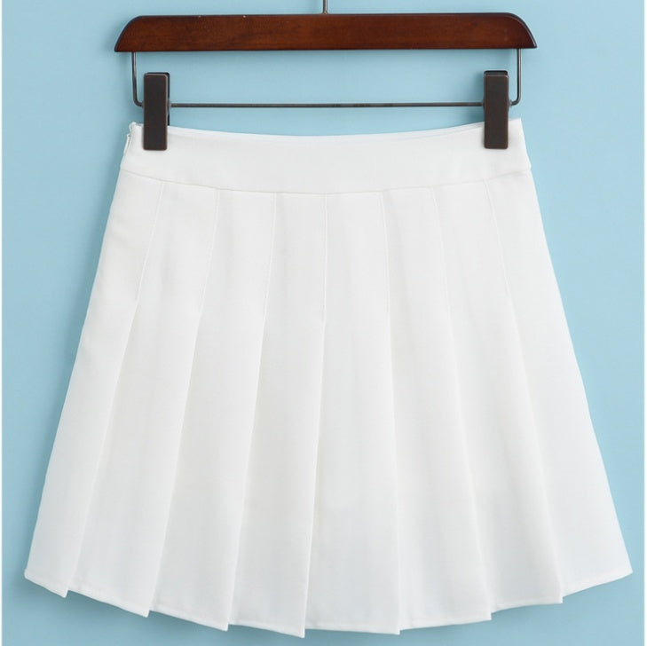 Spring and summer new Japan and South Korea high waist wild college wind white aa pleated skirt skirt tennis skirt skirt female skirt