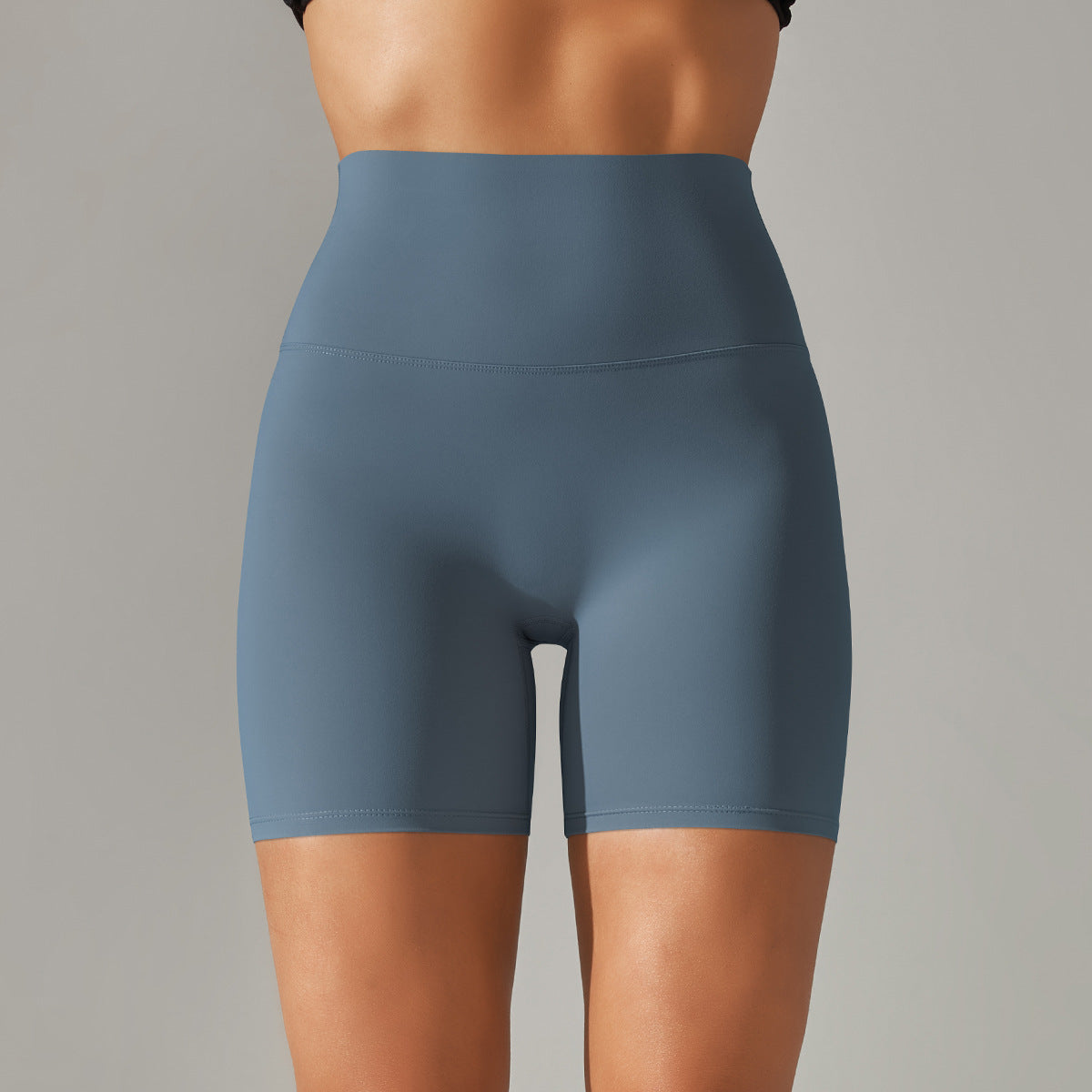 Solid Yoga Shorts With Double Sided Tight Fit