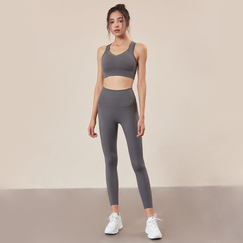 New Yoga Clothing Set Women's Sports Bra Tight Yoga Pants