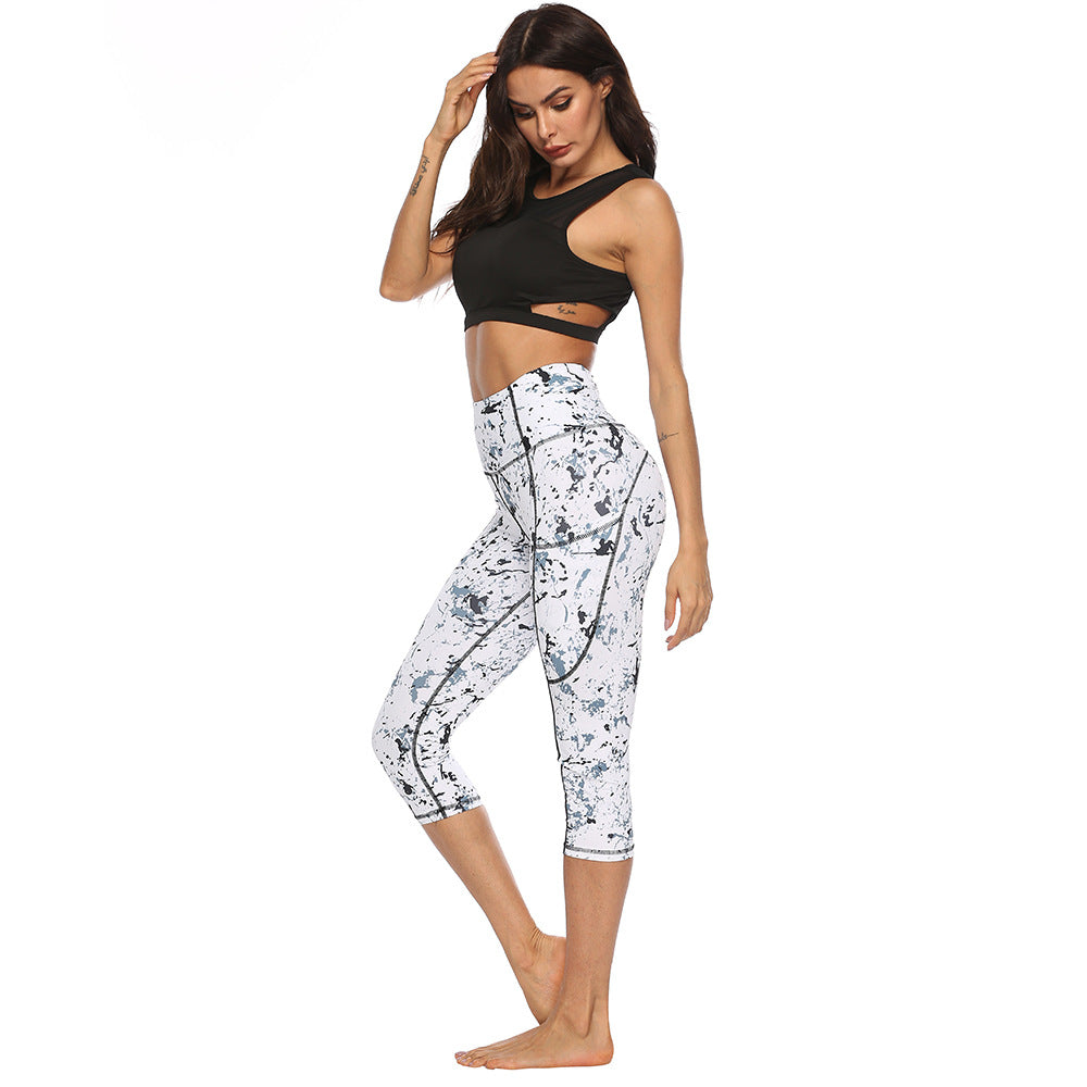 Marble Digital Print Yoga Pants