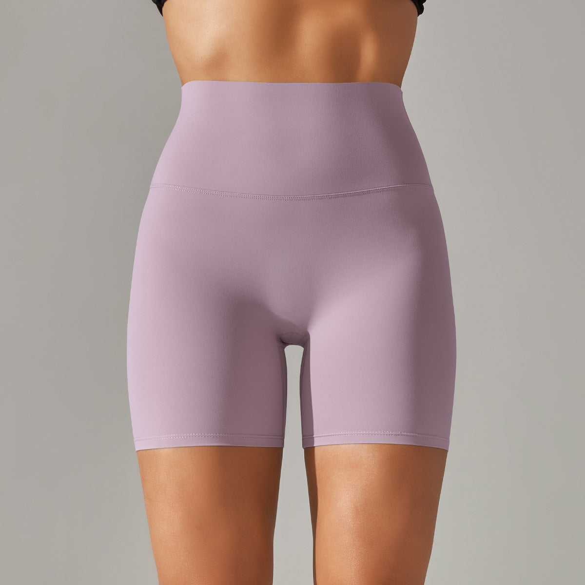 Solid Yoga Shorts With Double Sided Tight Fit