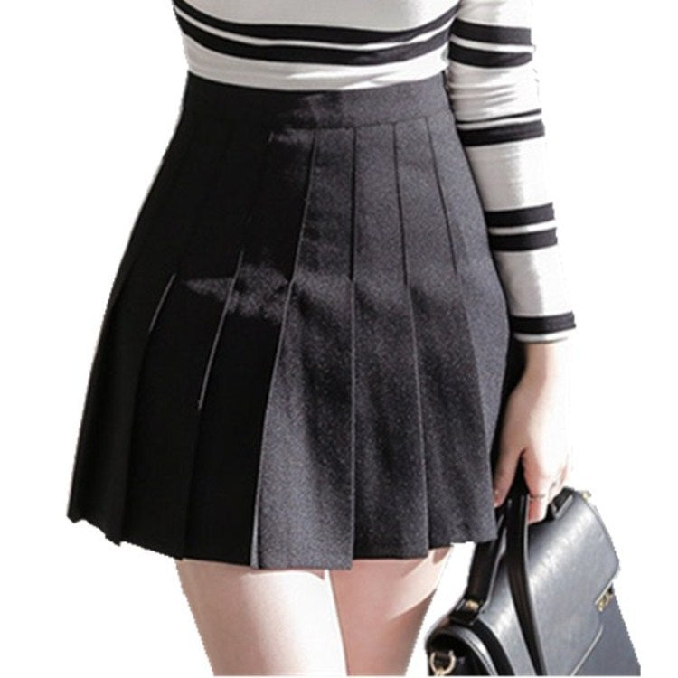 Spring and summer new Japan and South Korea high waist wild college wind white aa pleated skirt skirt tennis skirt skirt female skirt