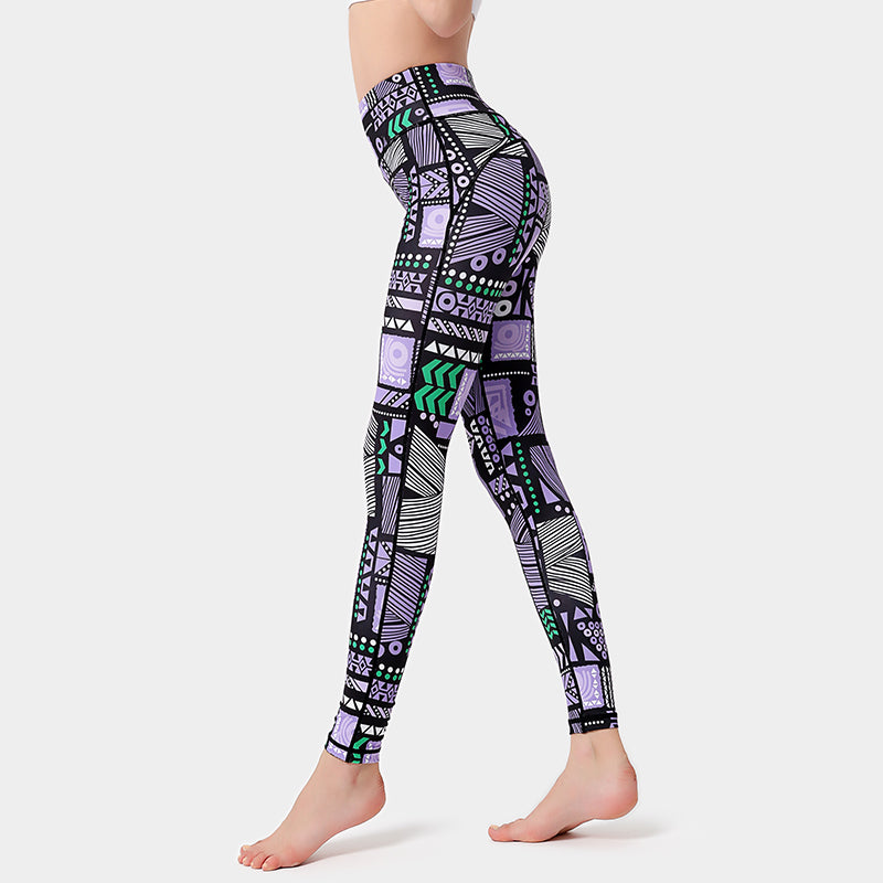 Quick-drying printed yoga pants