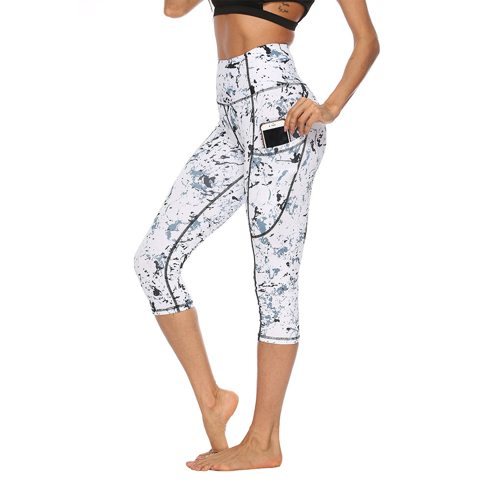 Marble Digital Print Yoga Pants