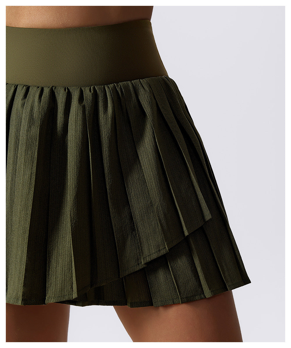 Women's Quick-drying Running Half-length Tennis Culottes Skirt