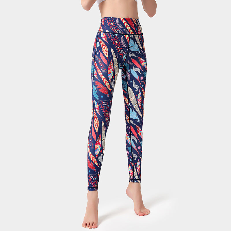 Quick-drying printed yoga pants