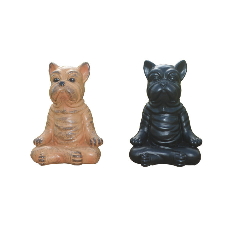 Pitbull Yoga Dog Practicing Yoga Resin Crafts Fat Decoration