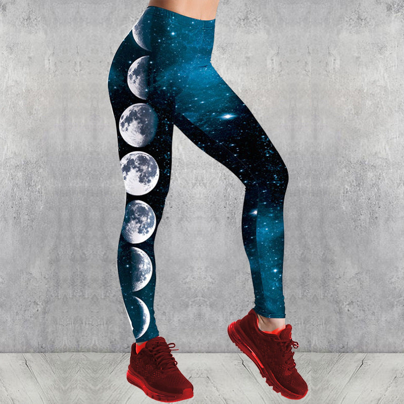 Water Drop Sweat Bead High-waist Printed Base Sports Yoga Pants