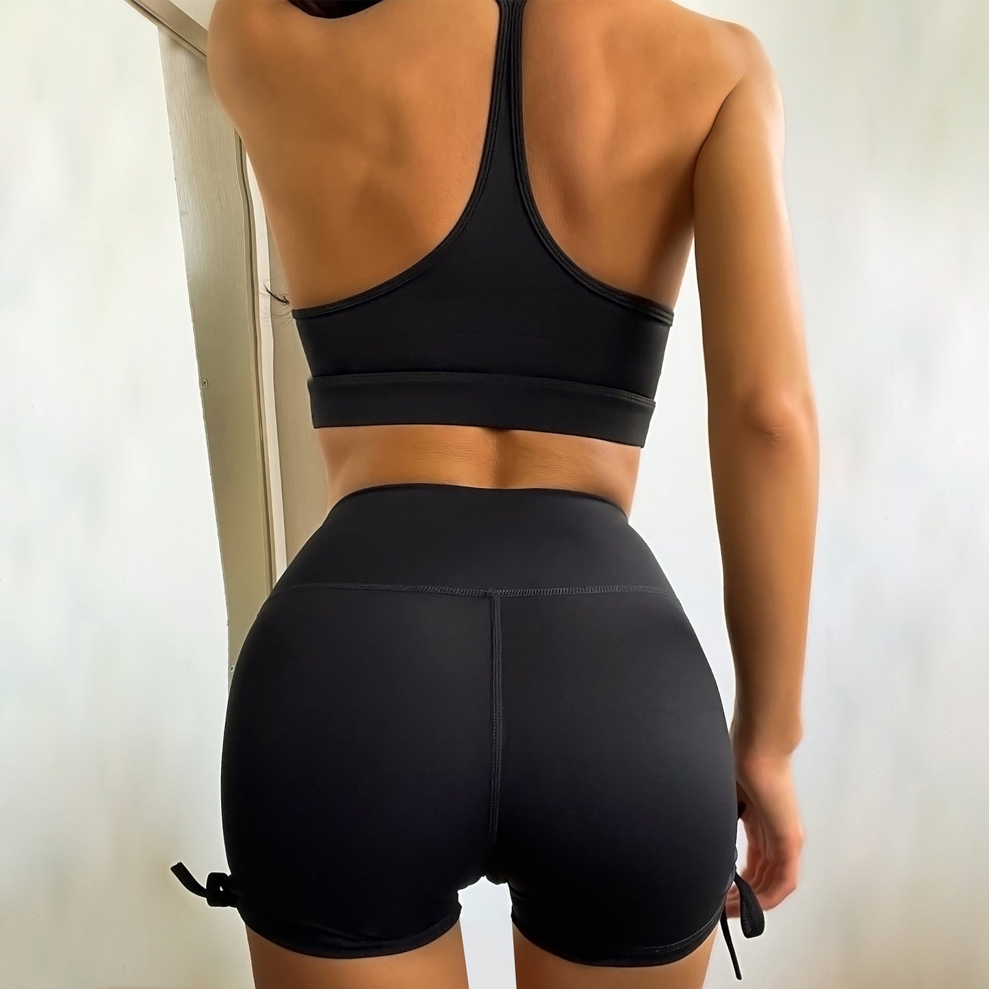 Nude Sensation Waist Gathering Bodysuit Fitness Yoga Wear Women