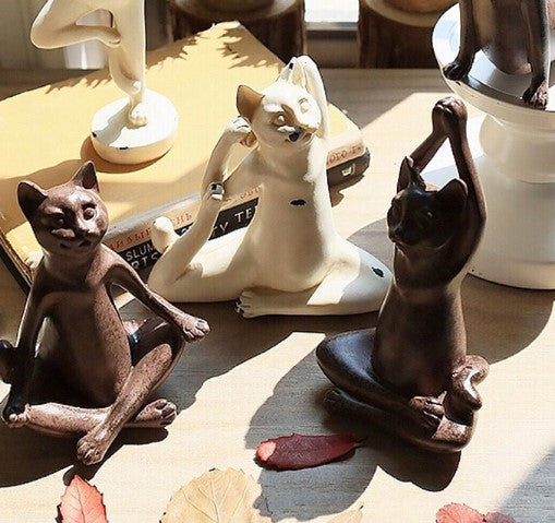 Cat Yoga Statues