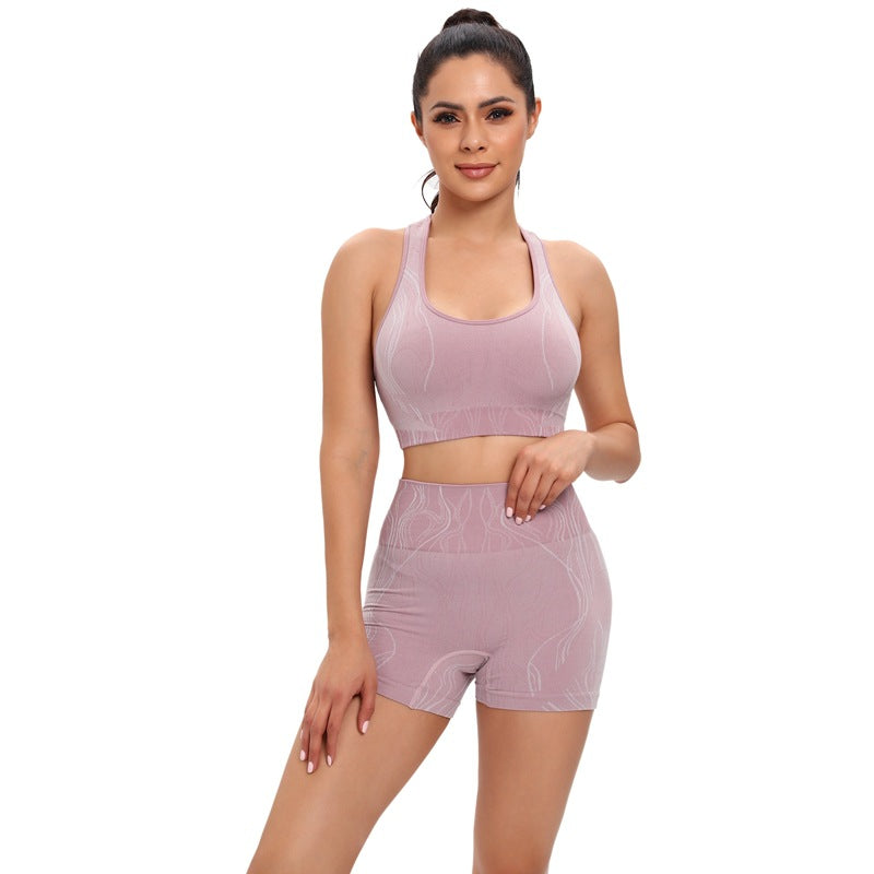 Women's High Waist Fitness Yoga Bra Shorts Set