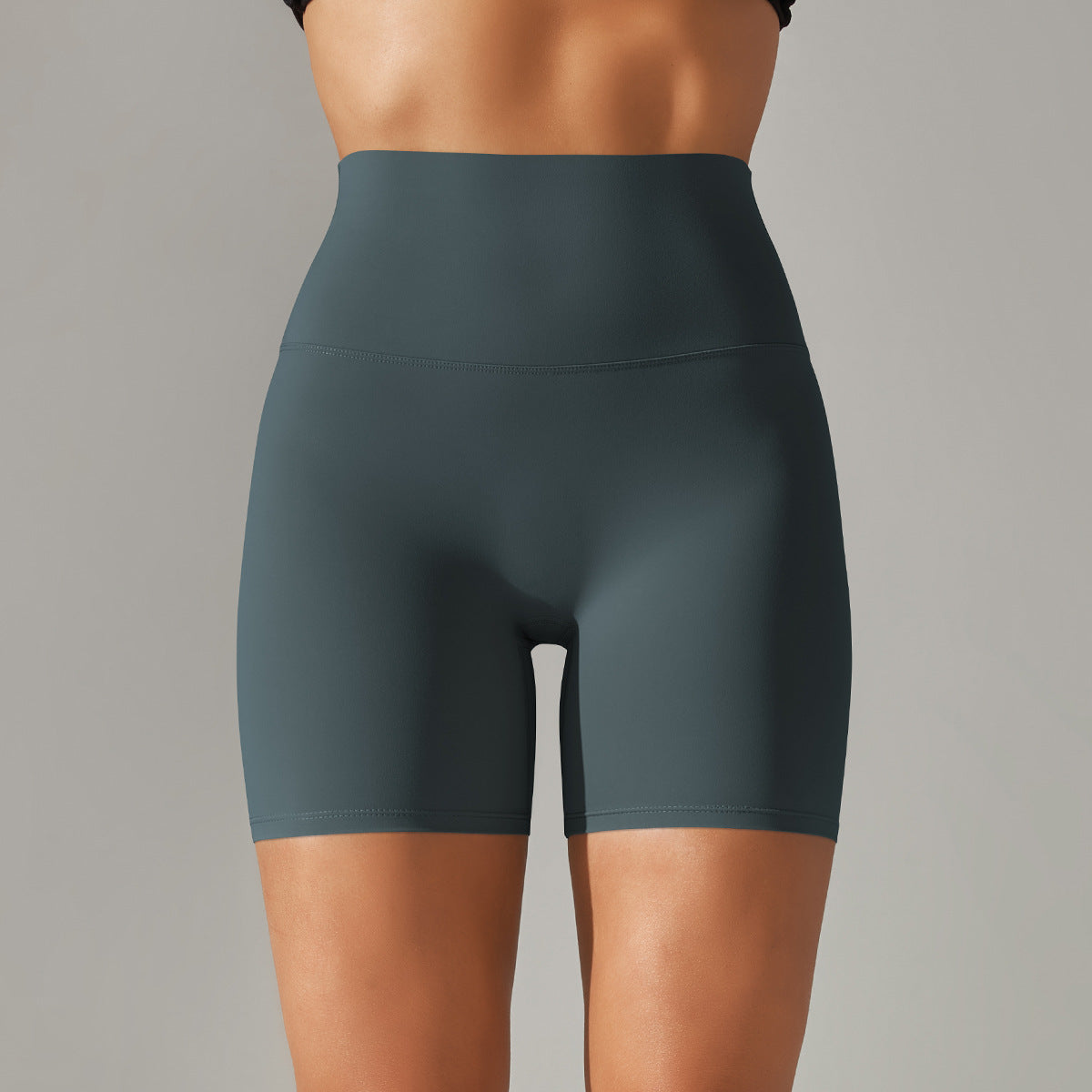 Solid Yoga Shorts With Double Sided Tight Fit