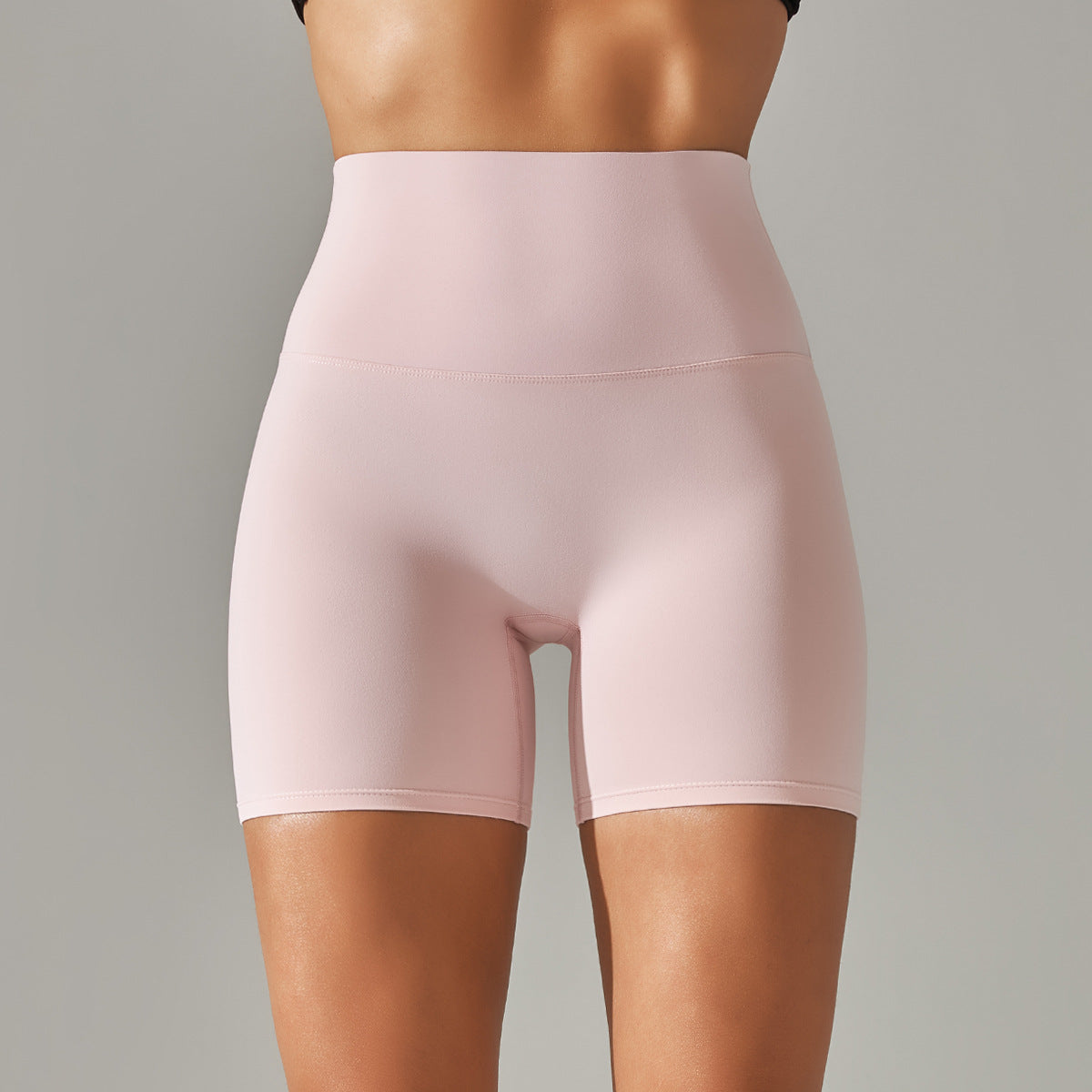 Solid Yoga Shorts With Double Sided Tight Fit