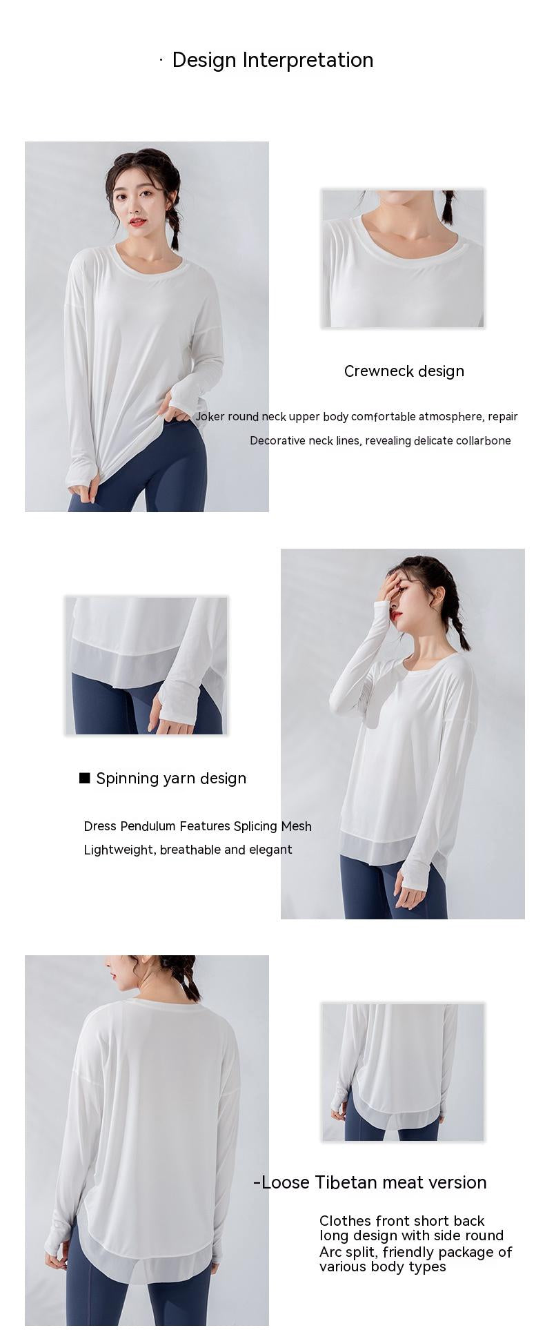 Sports Loose Long Sleeve Top Women's Yoga Clothes