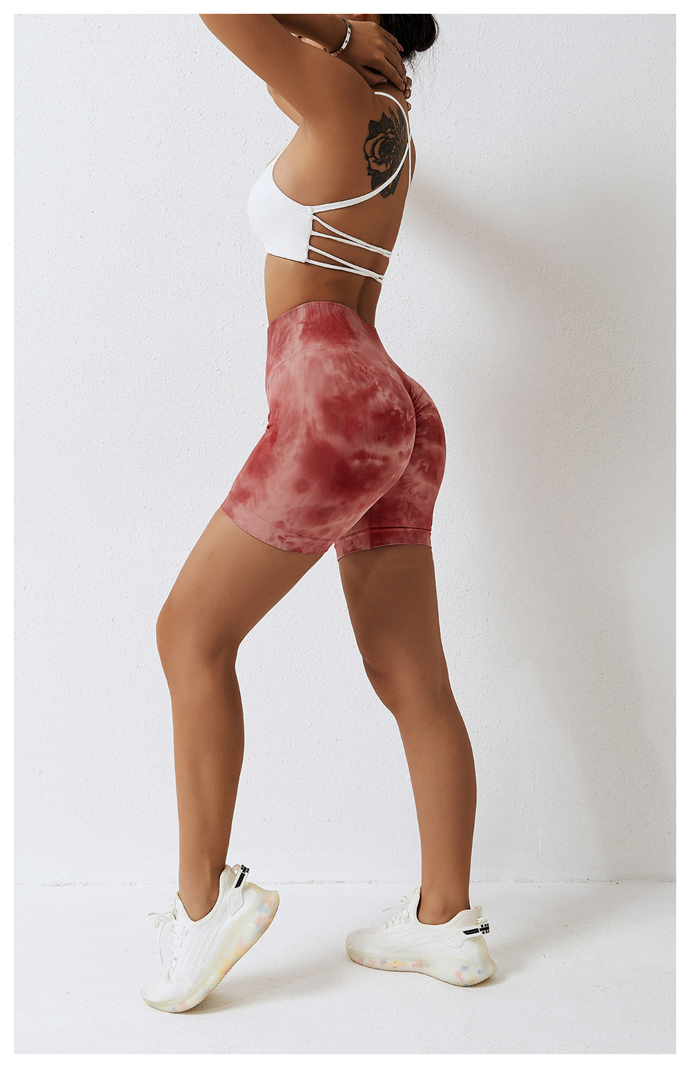 Splash Dyed Seamless Yoga Shorts For Women