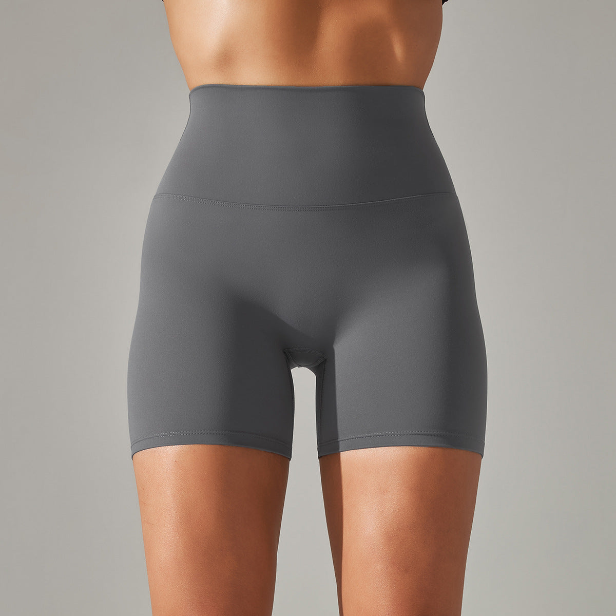 Solid Yoga Shorts With Double Sided Tight Fit