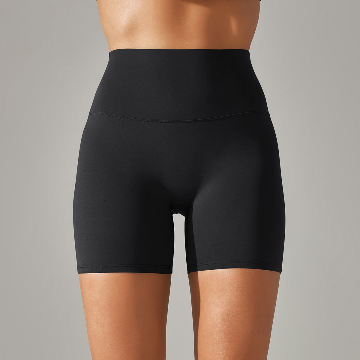 Solid Yoga Shorts With Double Sided Tight Fit