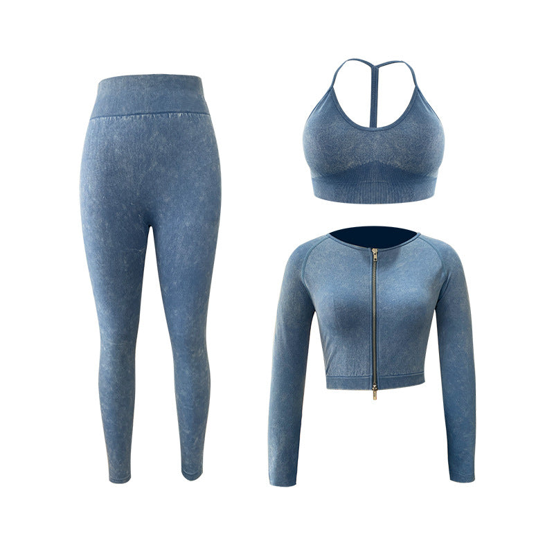 Women's Fashion Casual Solid Color Seamless Yoga Clothes Set