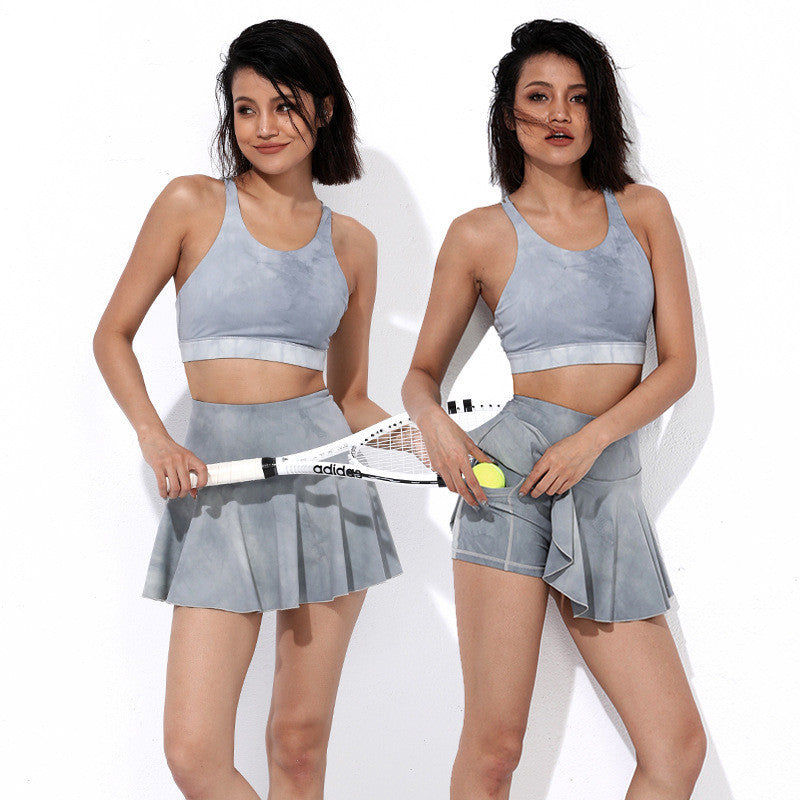 Sports Skirt Pocket Fake Two-piece Tennis Culottes